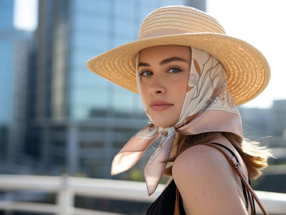 elegancka chusta na głowę