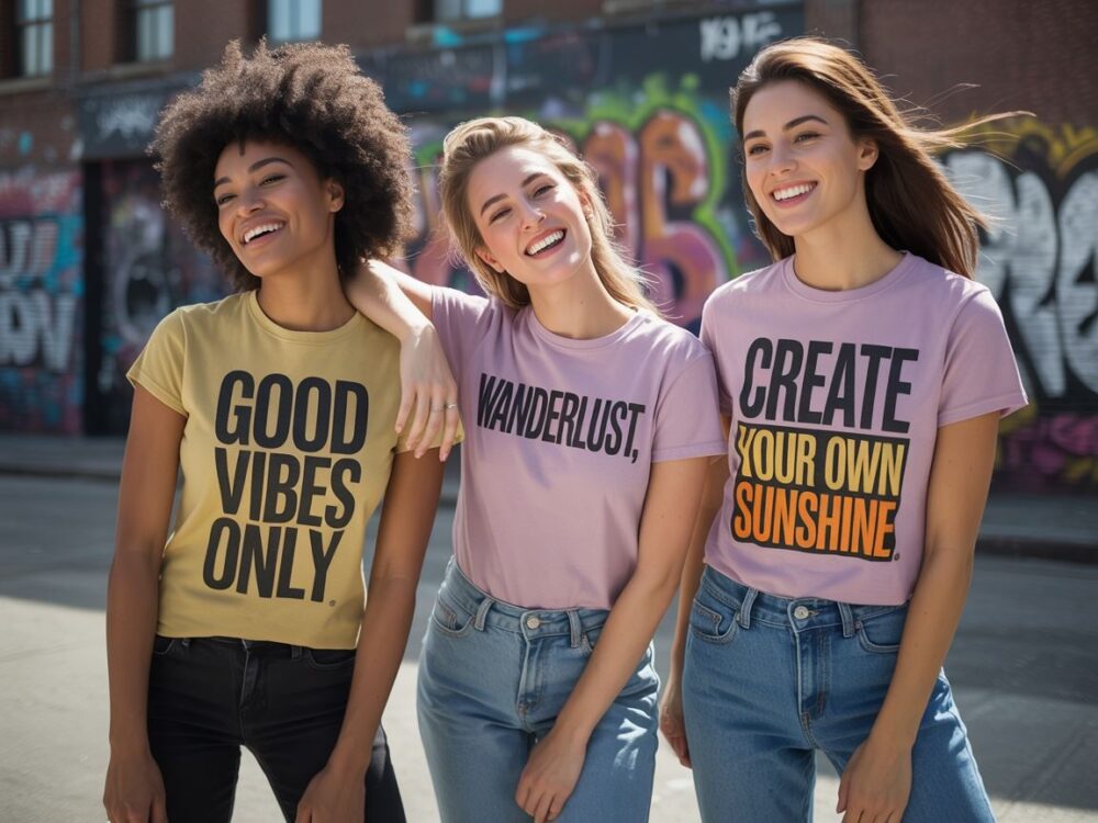 stylowe koszulki na wieszaku